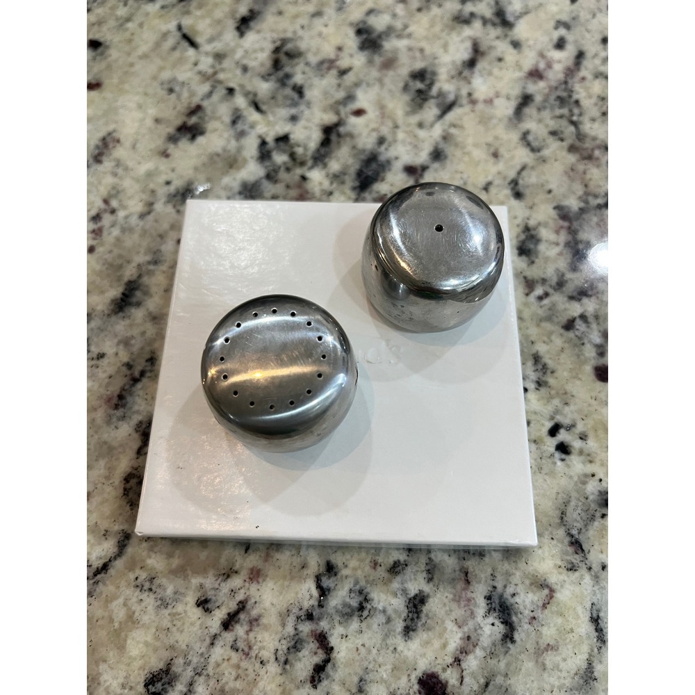 Georg Jensen Salt and Pepper Shakers Unisex Silver Good Stainless Steel Danish